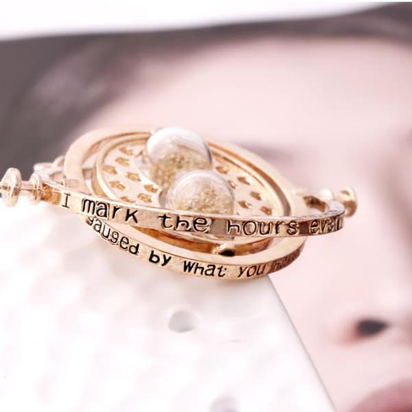 Harry Potter Time Turner Halsband Hermiones  Vit Sand goldplated