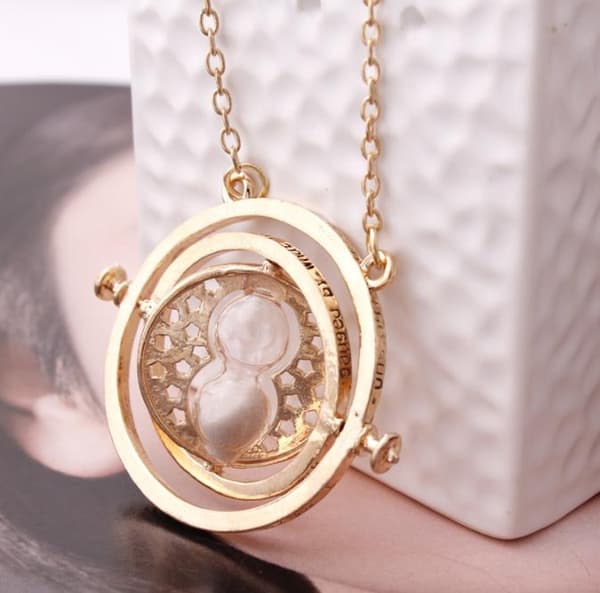 Harry Potter Time Turner Halsband Hermiones  Vit Sand goldplated