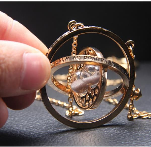 Harry Potter Time Turner Halsband Hermiones  Vit Sand goldplated