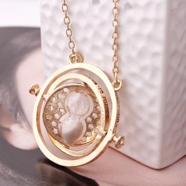 Harry Potter Time Turner Halsband Hermiones  Vit Sand goldplated