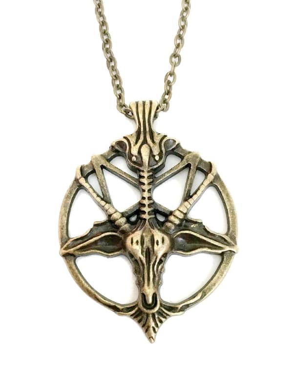 Necklace - Pentagram - Inverted - Goat - Bronze