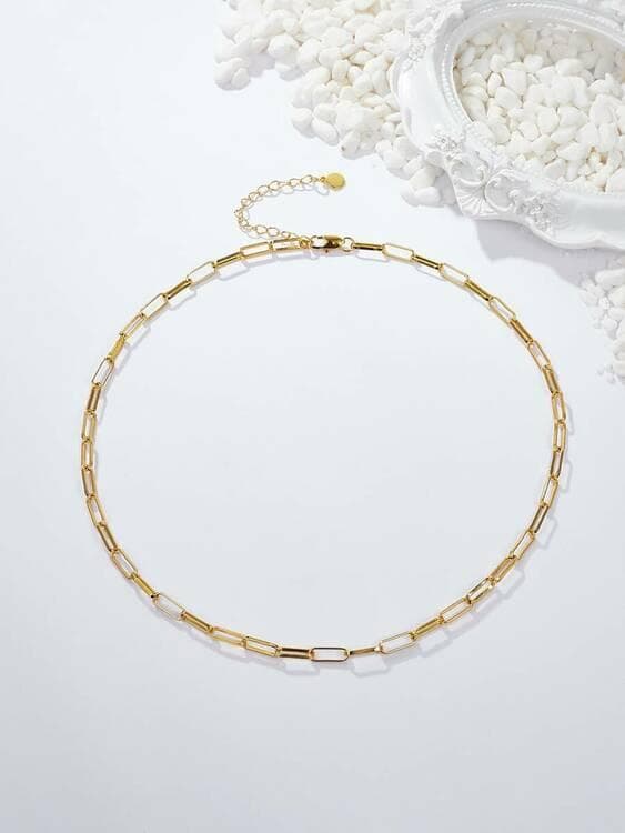 Guldpläterad halsband kedja