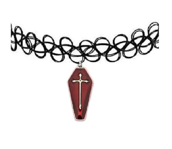 Choker - Coffin - Tattoo - Red
