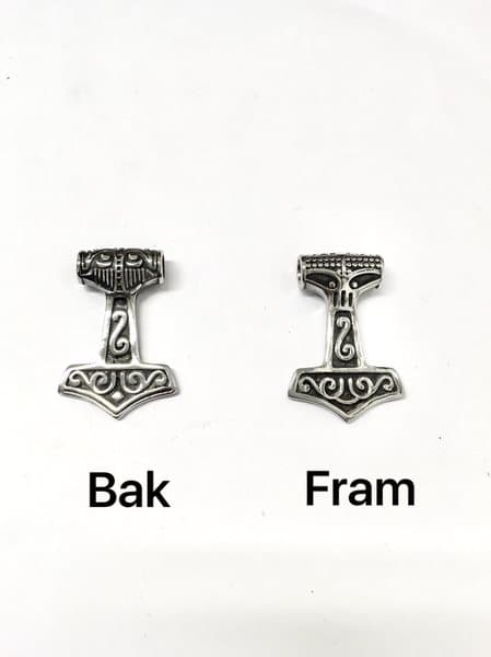 Halsband med Tors hammare i stål, håller färgen livet ut!