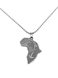 Miniatyrbild 1 av 3: Halsband med Afrika karta i stål som håller färgen livet ut