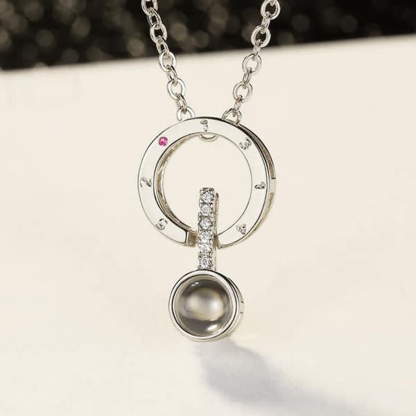 Halsband, I love You på 100 Språk - Silver