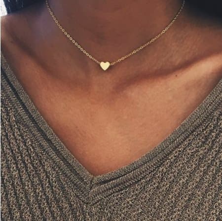 .Halsband GOLD skimrande hjärta