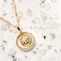 Miniatyrbild 3 av 4: 18 karat guldpläterad kedja Allah muslim med zirkon diamant