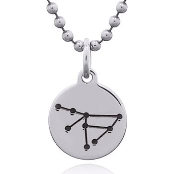 Stenbockens stjärnbild halsband med litet silverhänge