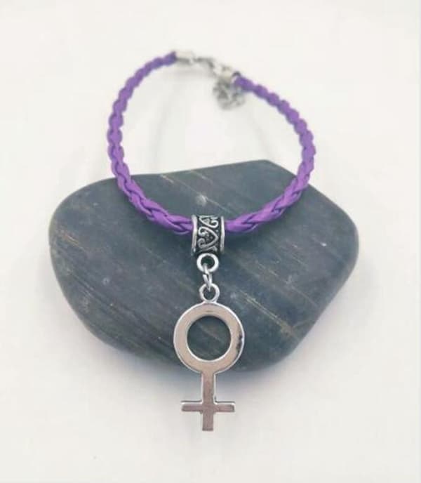 Necklace - Female Symbol - Plaited - Purple