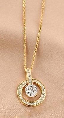 Guldpläterat halsband kedja med diamanter strass gåva