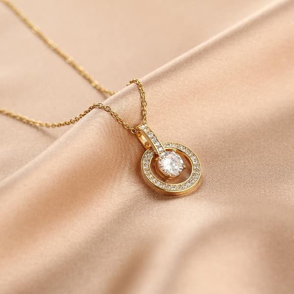 Guldpläterat halsband kedja med diamanter strass gåva
