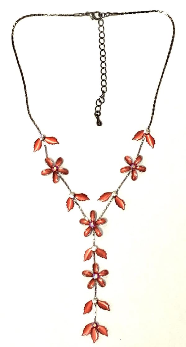 Halsband med blommor (1 st) i Rött