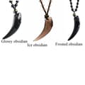 Miniatyrbild 4 av 4: Stilren Obsidian Vargtand Charm Halsband