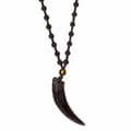 Miniatyrbild 2 av 4: Stilren Obsidian Vargtand Charm Halsband