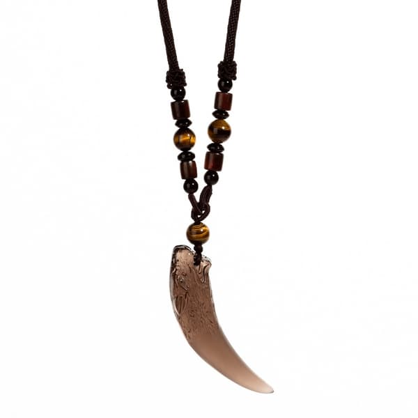 Stilren Obsidian Vargtand Charm Halsband