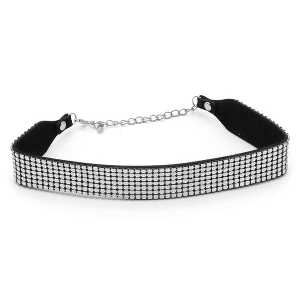 Halsband Choker Studs Bred - Guld / Silver