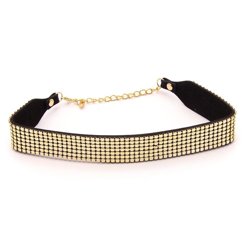 Halsband Choker Studs Bred - Guld / Silver