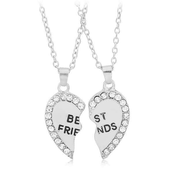 INF Halsband Best Friends pussel hjärta 2-pack Silver