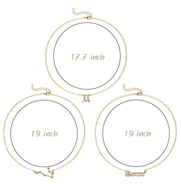 Halsband Tvillingarna med meddelandekort zinklegering Guld