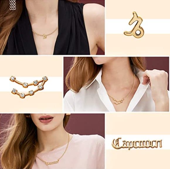 Halsband Stenbocken med meddelandekort zinklegering Guld