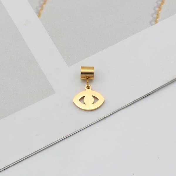 Halsband öga nazar pläterat med riktigt guld unik lycka tur