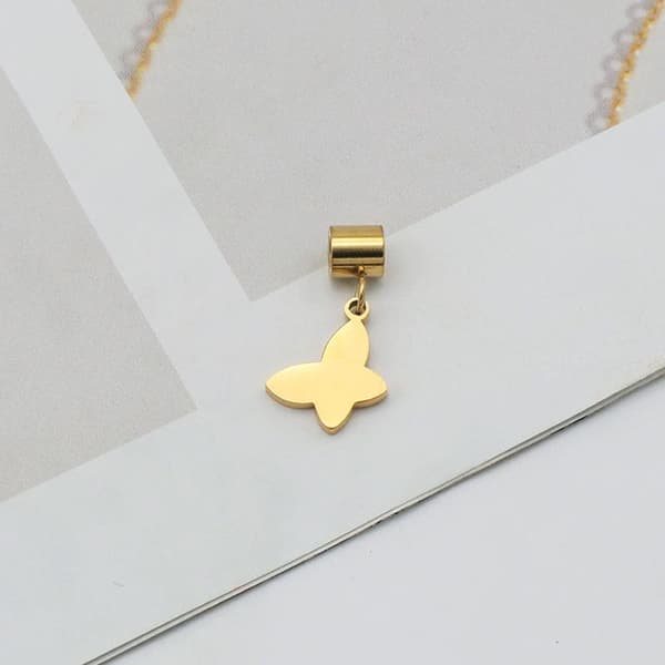 Halsband fjäril pläterat med riktigt guld unik stilren design