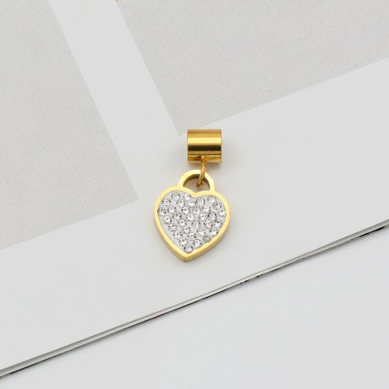 Halsband med hjärta i strass diamanter med kedja gåva kärlek