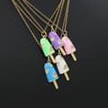 Miniatyrbild 3 av 5: Halsband med pinnglass guld strass hjärtan happy glass