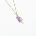 Miniatyrbild 4 av 5: Halsband med pinnglass guld strass hjärtan happy glass