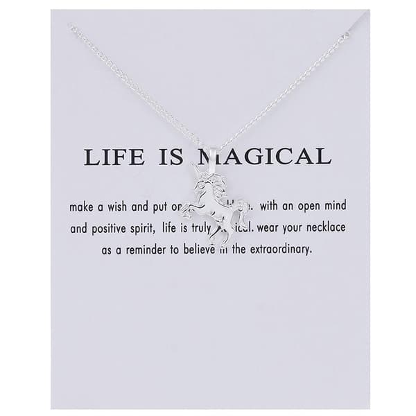 Life is magical - halsband 18K guld silverpläterad gåva enhörning