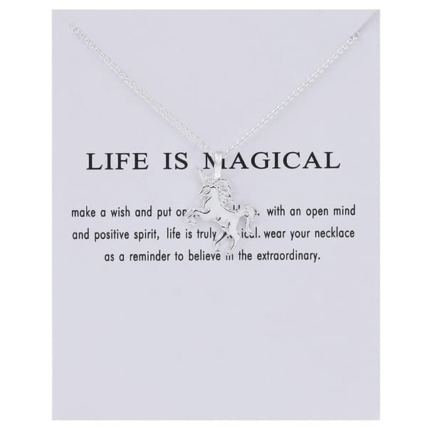 Life is magical - halsband 18K guld silverpläterad gåva enhörning