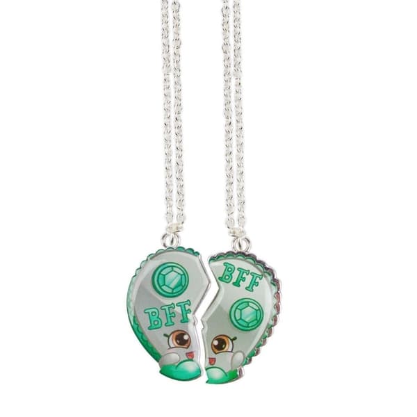 Shopkins Girls Best Friend Chelsea Charm Necklace (Pack of 2) Silver/Green One Size