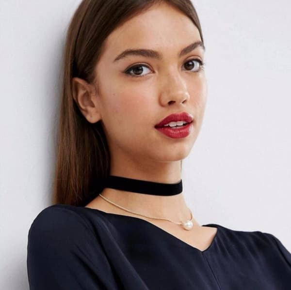 Choker Halskjede - flere farger Blå