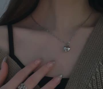 HEART SILVER Halsband Design ALL HANDMADE NYHET LOVE UNIKA