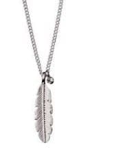 FJÄDER SILVER Halsband Design ALL HANDMADE NYHET LOVE UNIKA