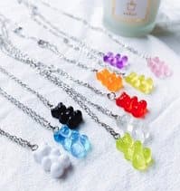 YELLOW BEAR SILVER Halsband Design ALL HANDMADE NYHET LOVE UNIKA