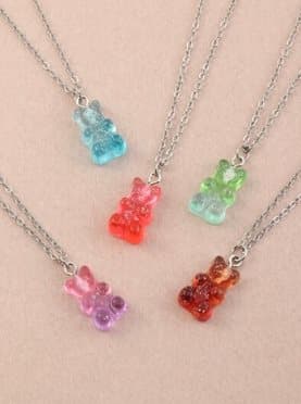 GREEN BEAR SILVER Halsband Design ALL HANDMADE NYHET LOVE UNIKA