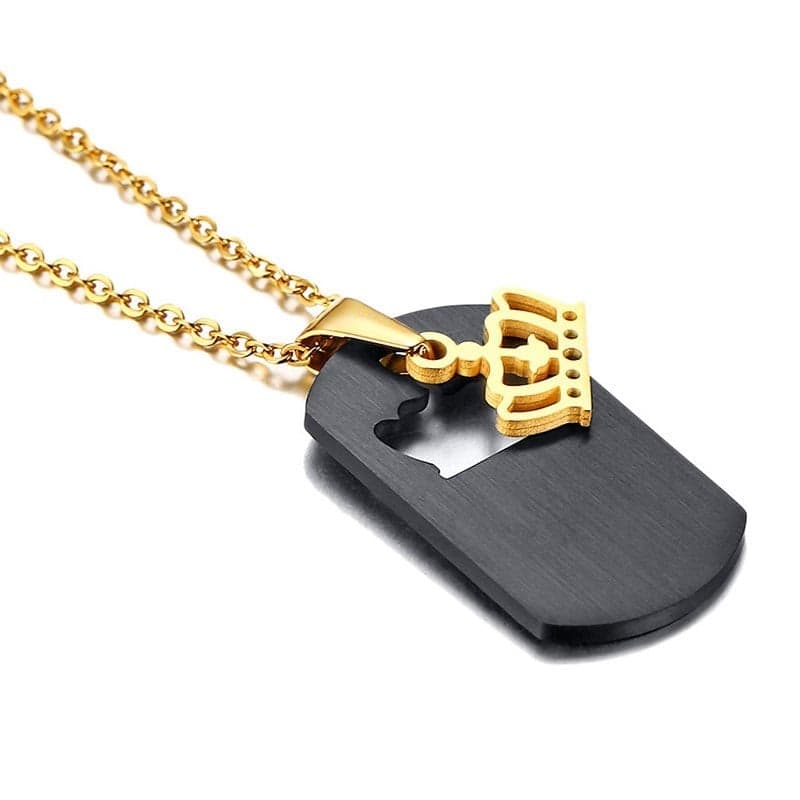 Svart och Guldigt Halsband med Drottningkrona