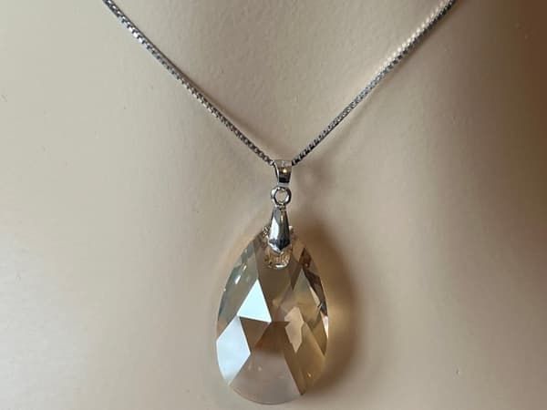 Champagne Smokey Brown Swarovski-kristall Örhangen & Halsband