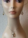 Miniatyrbild 1 av 6: Champagne Smokey Brown Swarovski-kristall Örhangen & Halsband