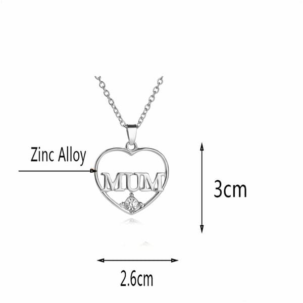 INF Hjärthalsband för mamma zinklegering/strass Silver