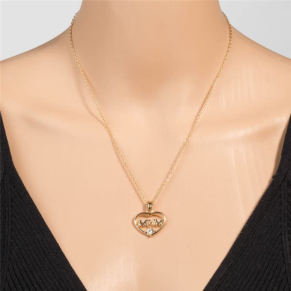 INF Hjärthalsband för mamma zinklegering/strass Silver