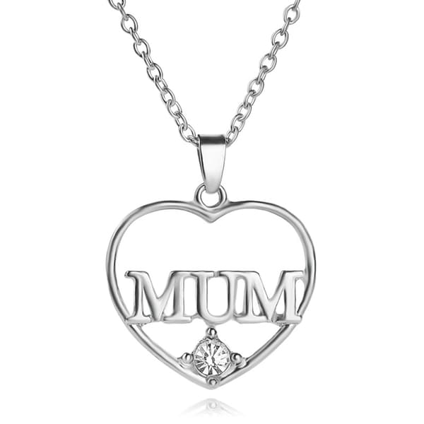 INF Hjärthalsband för mamma zinklegering/strass Silver