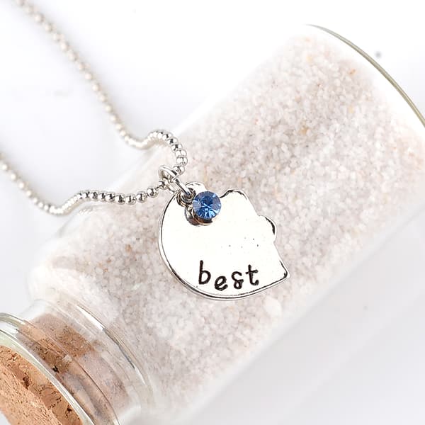 INF Hjärtpusselhalsband "Best Friends Forever" 3 st Zinklegering silver