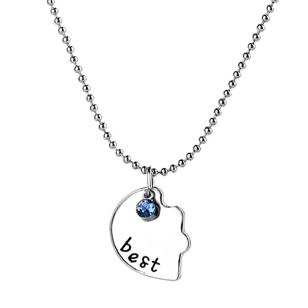 INF Hjärtpusselhalsband "Best Friends Forever" 3 st Zinklegering silver