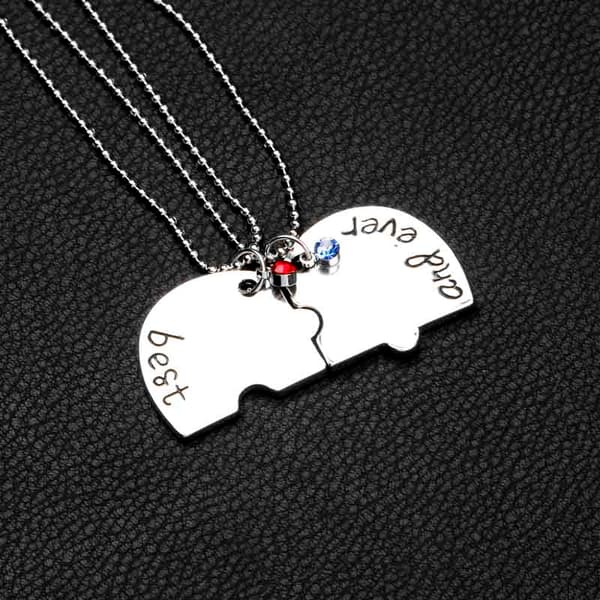 INF Hjärtpusselhalsband "Best Friends for Ever and Ever" 4 st Zinklegering