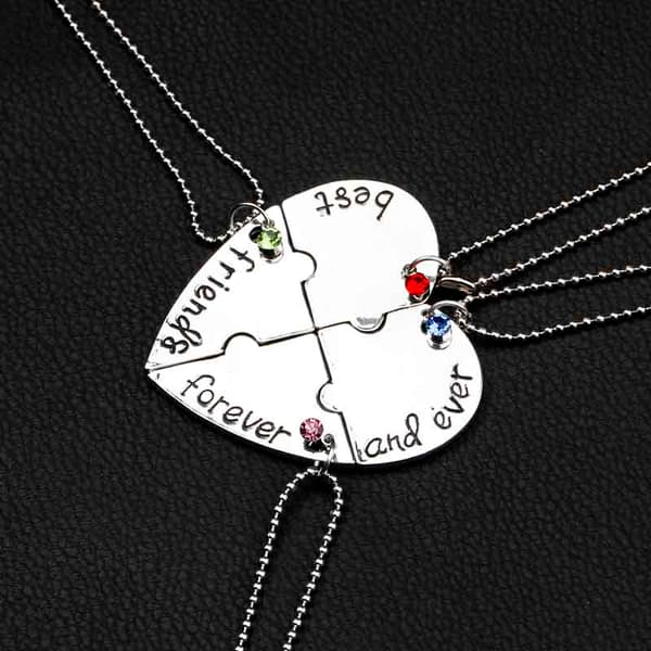 INF Hjärtpusselhalsband "Best Friends for Ever and Ever" 4 st Zinklegering