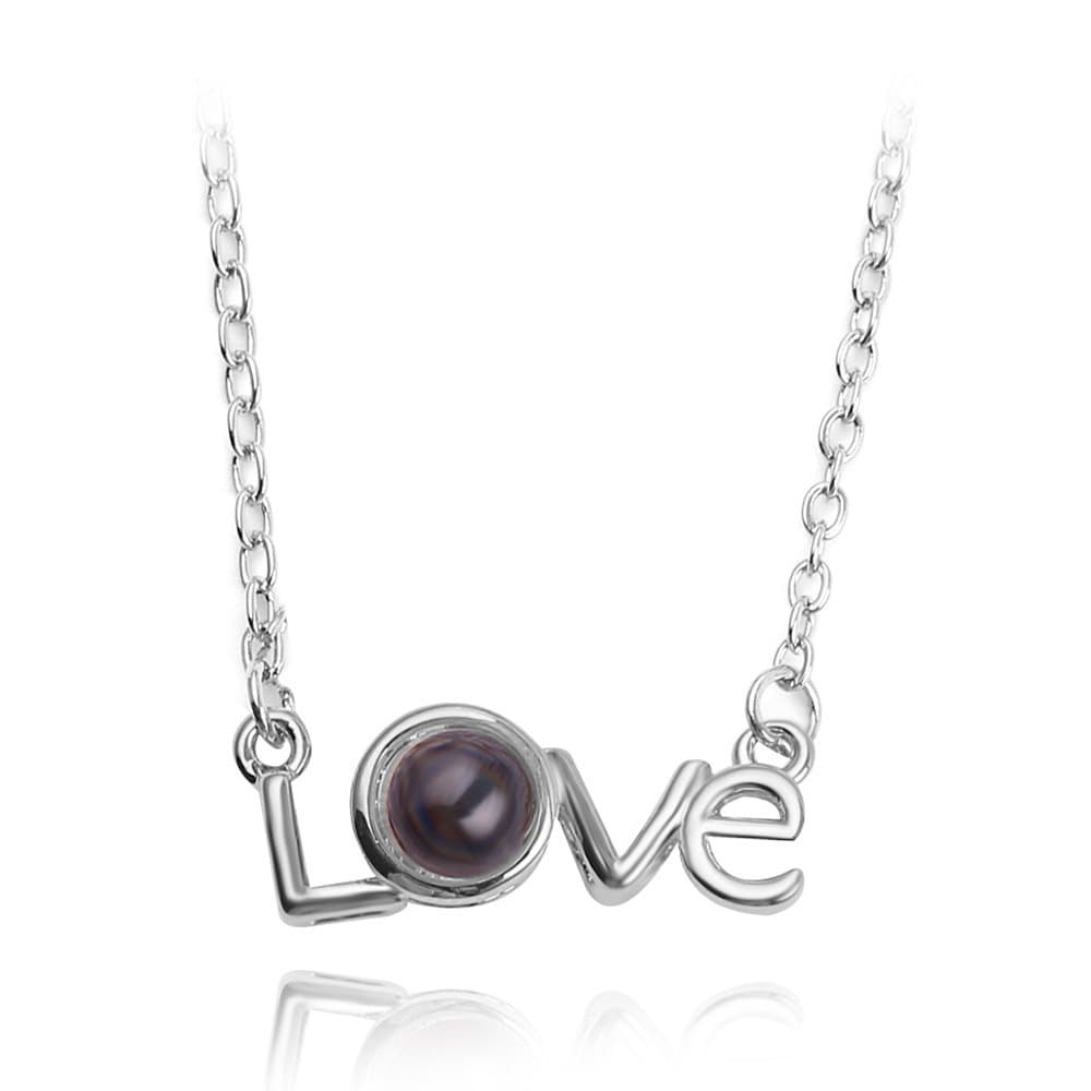 Halsband med "I love you" på 100 språk Silver