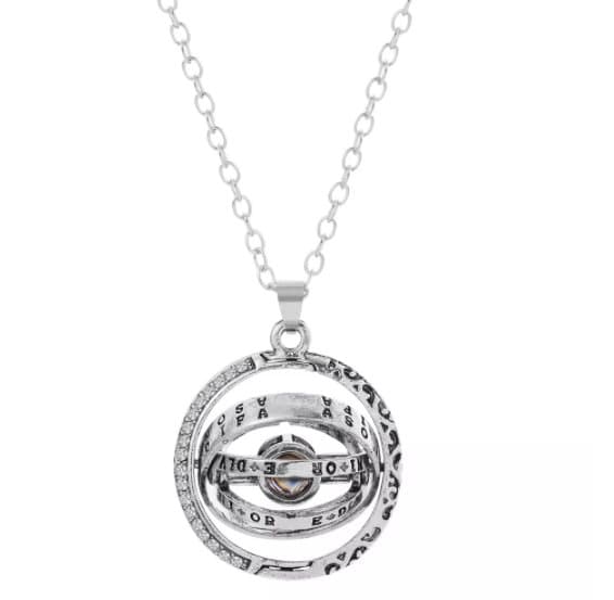 Halsband astronomisk sfär med "I love you" på 100 språk Silver